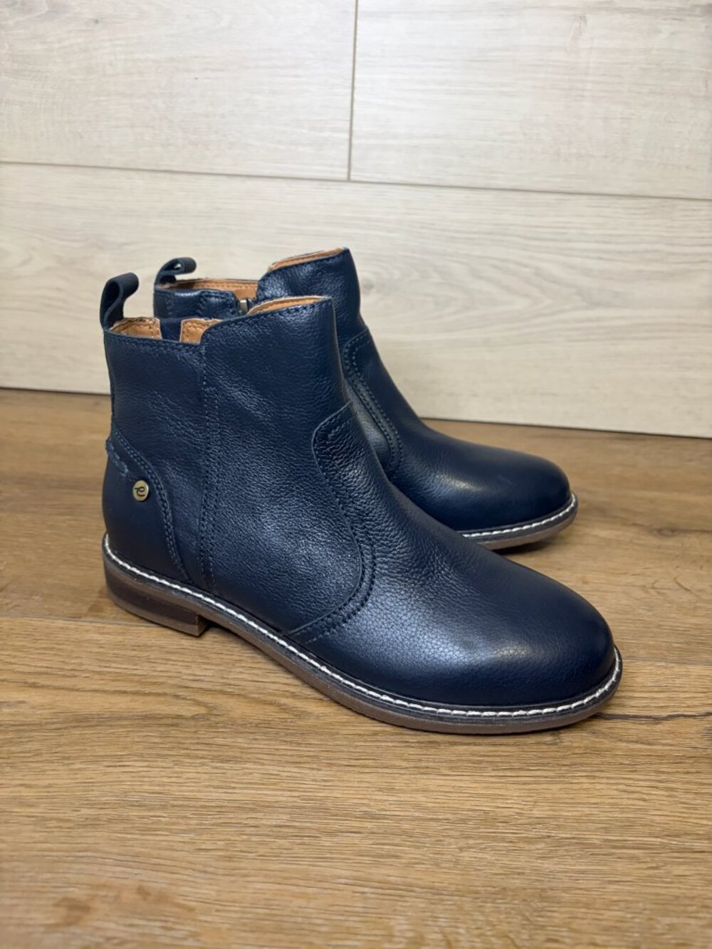 Easy Spirit Juna Casual Booties Navy Leather Ankle Boots 6.5M